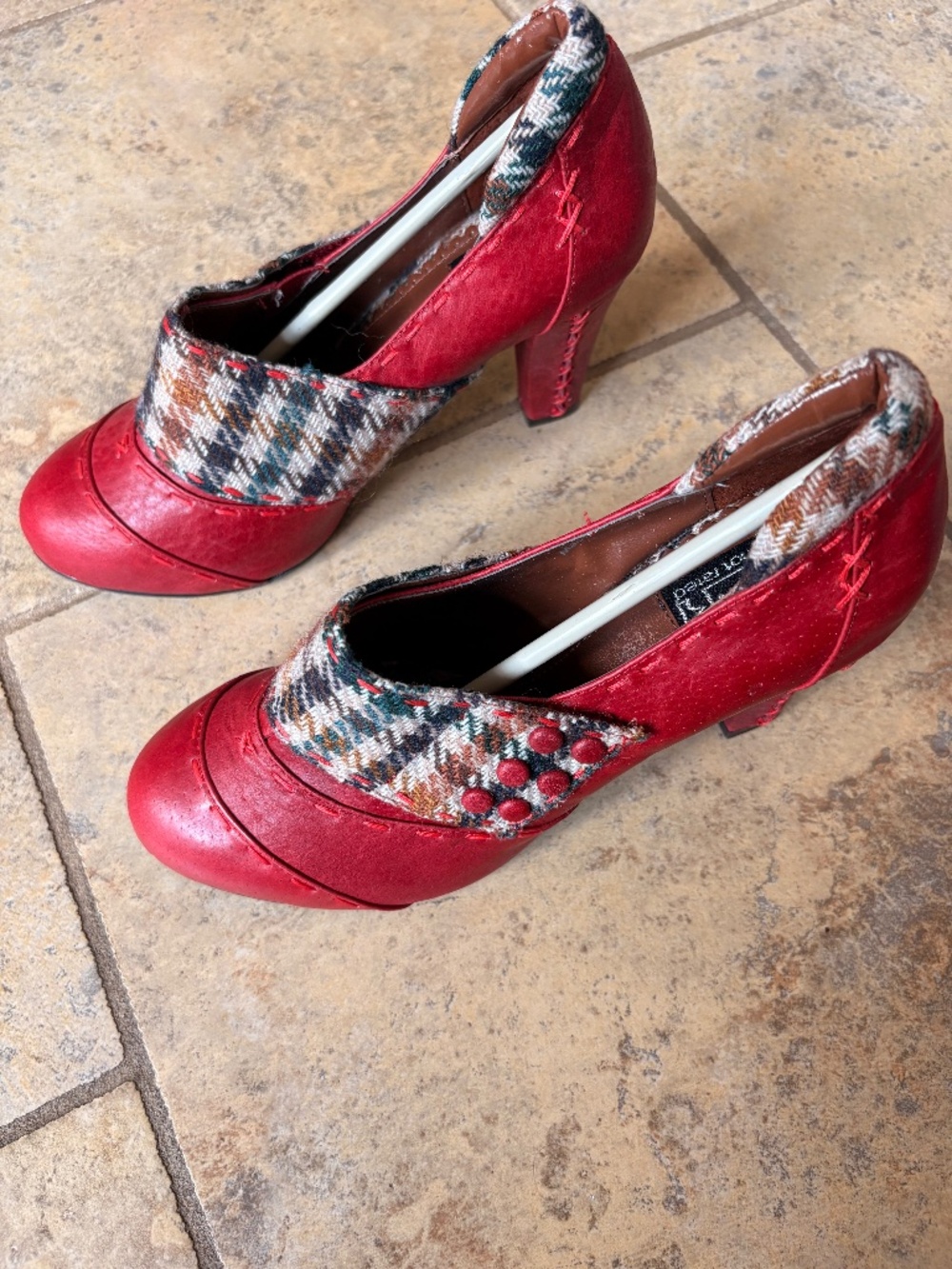 New Not Rated Red Faux Leather Pumps Heels--6-8